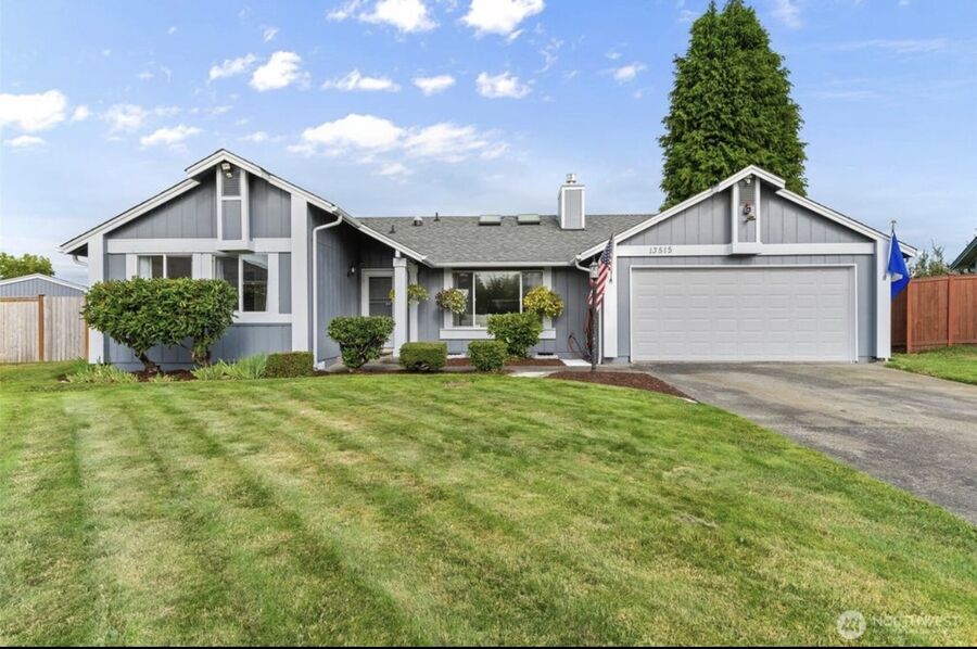 Two gable family home with two car garage